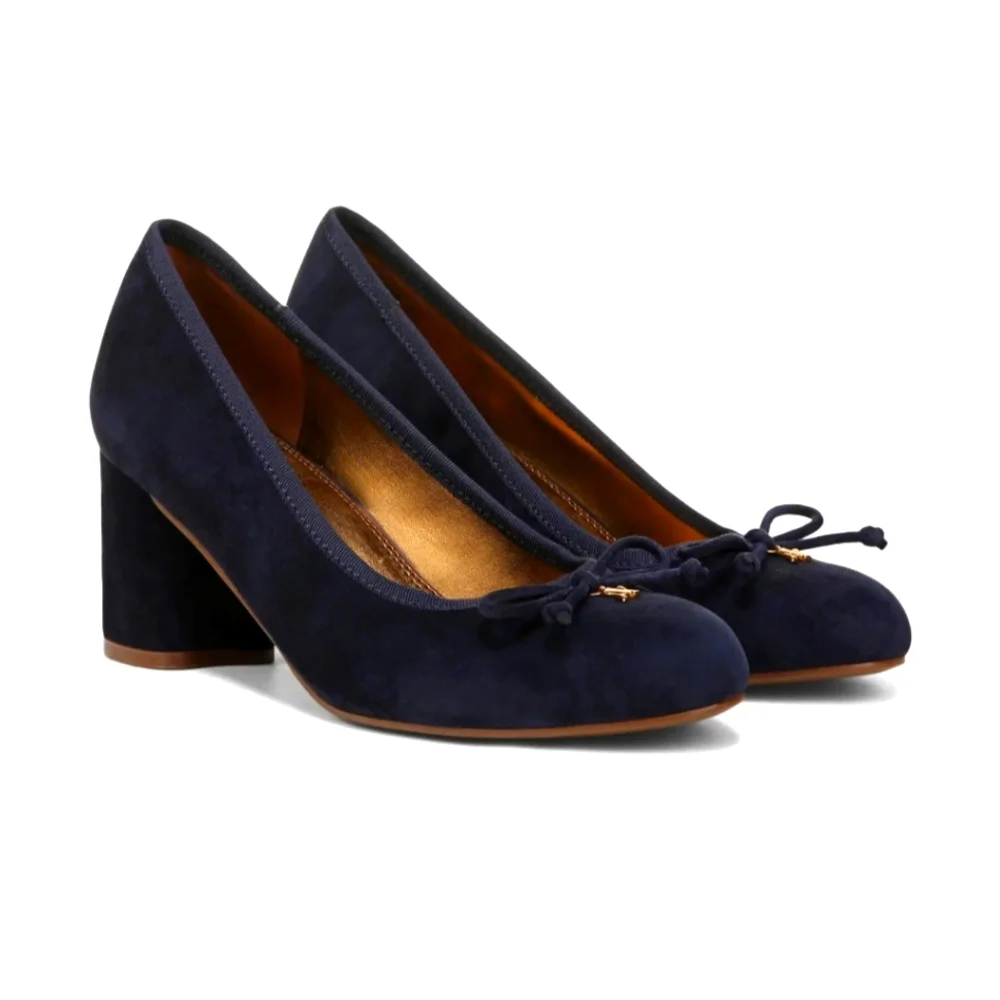Naturalizer Navy Suede Block Heel Pumps - Picture 1 of 6